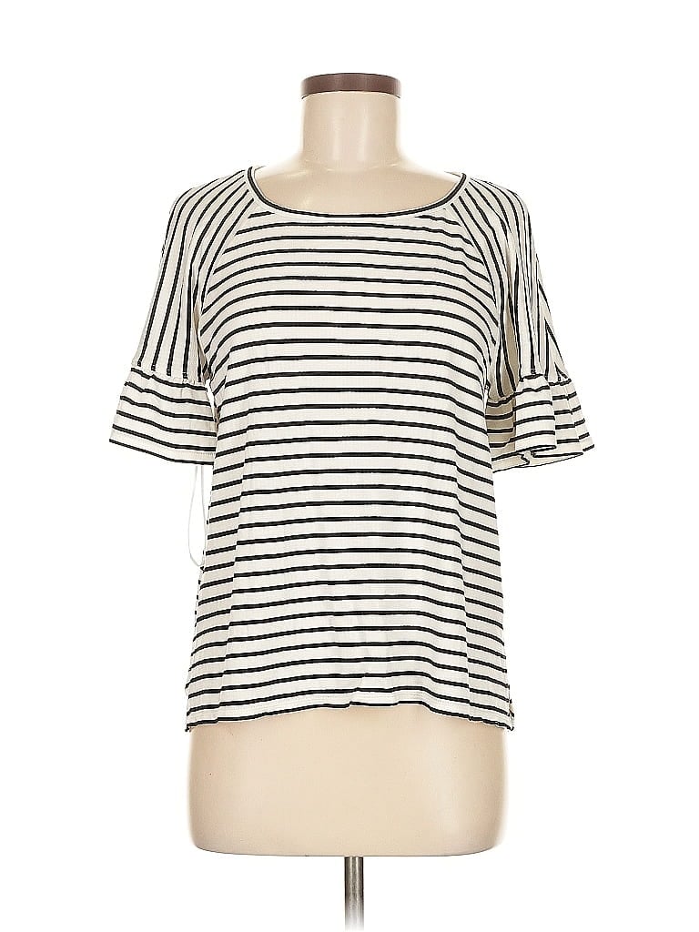 Pre-owned Max Studio Short Sleeve Top Black Boatneck Tops