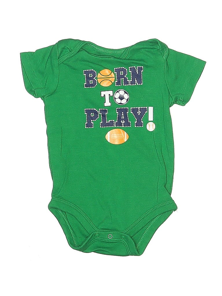 Pre-owned Unbranded Babies' Short Sleeve Onesie In Green