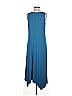 LOGO by Lori Goldstein Solid Blue Casual Dress Size M - photo 2