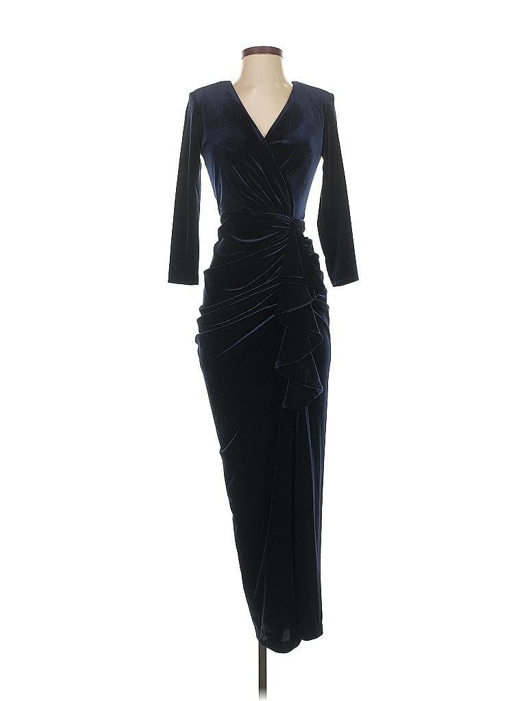 Betsy & Adam Black Blue Cocktail Dress Size 4 - photo 1