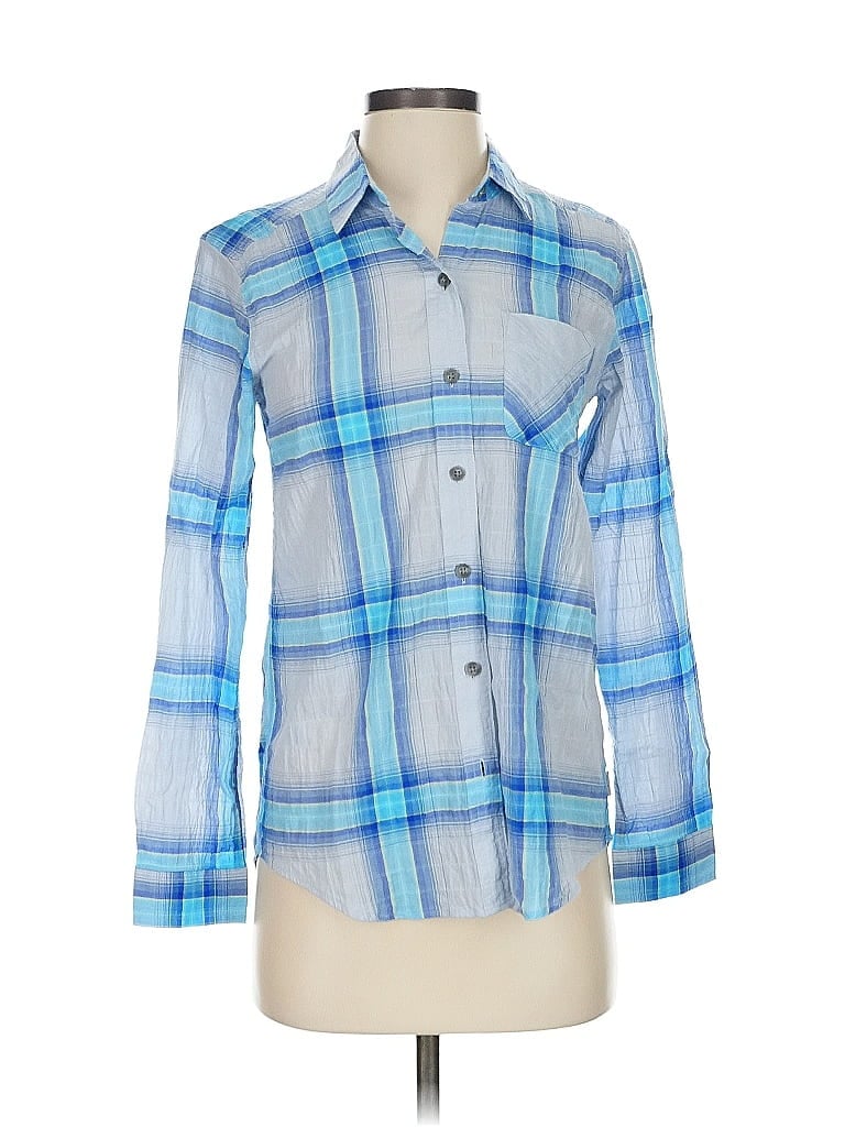 Pre-owned Eddie Bauer Long Sleeve Button Down Shirt In Blue