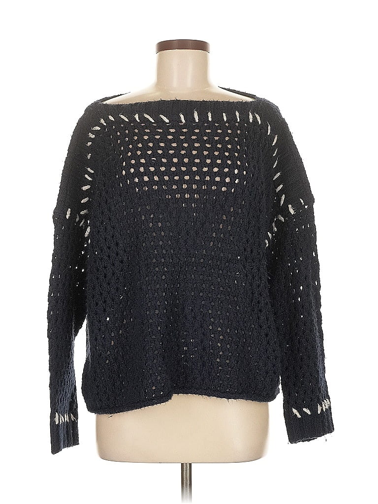 Lou & Grey Black Blue Pullover Sweater Size M - photo 1