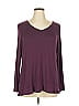 LOGO by Lori Goldstein Burgundy Purple 3/4 Sleeve T-Shirt Size 1X - photo 1