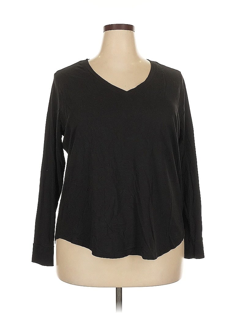 Pre-owned Terra & Sky 3/4 Sleeve T-shirt In Black