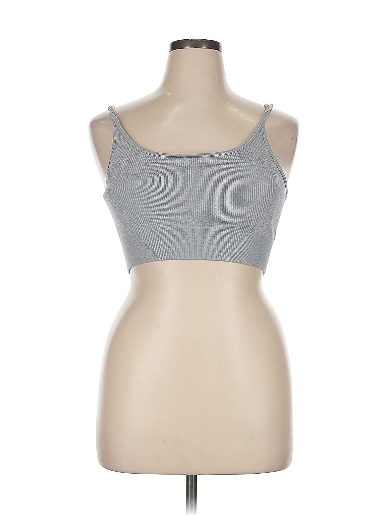 Pre-owned Yogalicious Tank Top Gray Strapless Neckline Tops