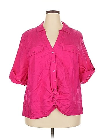 INC International Concepts 3/4 Sleeve Button-Down Shirt (view 1)