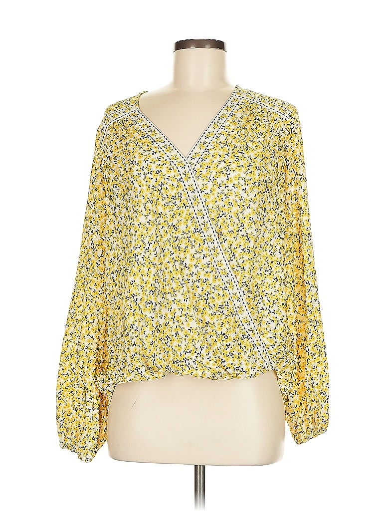 Pre-owned Max Studio Long Sleeve Blouse In Yellow