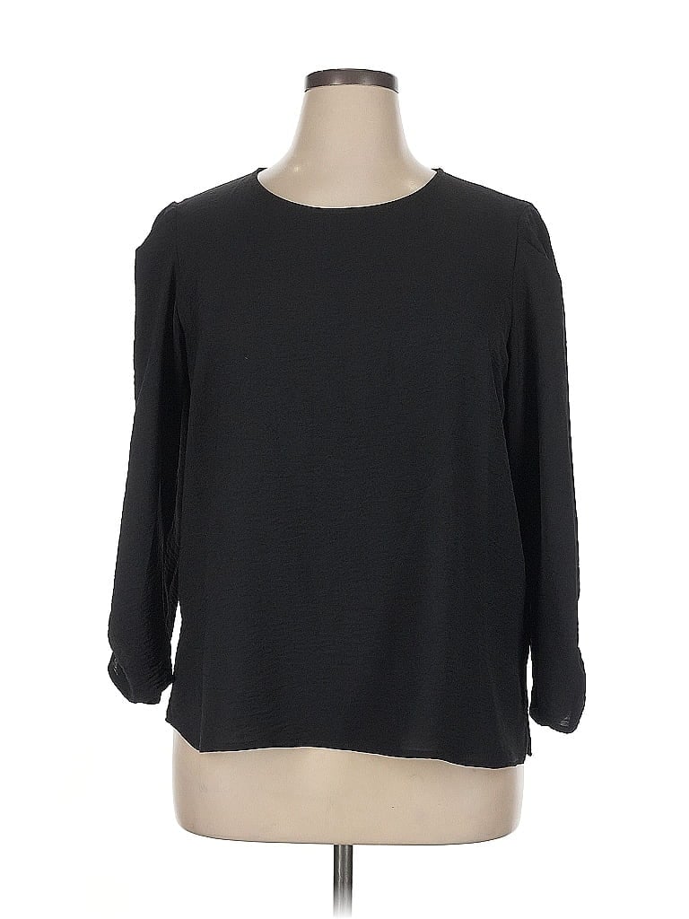 Pre-owned Dkny 3/4 Sleeve Top Black Boatneck Tops