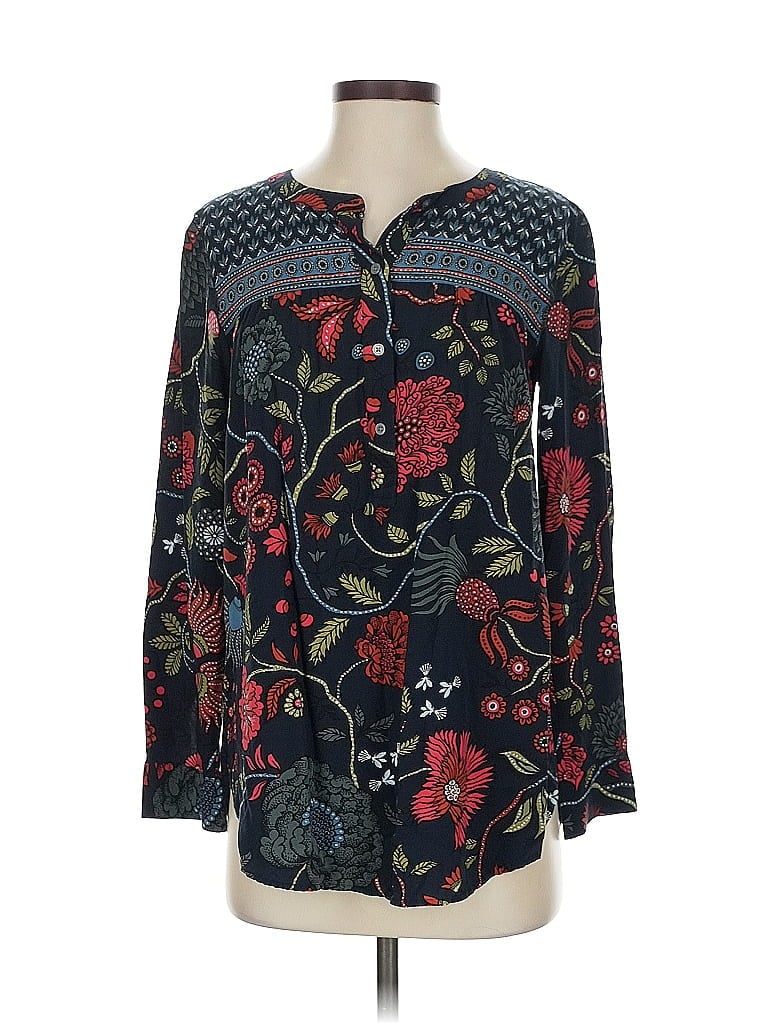 Pre-owned Ann Taylor Loft Long Sleeve Blouse In Blue