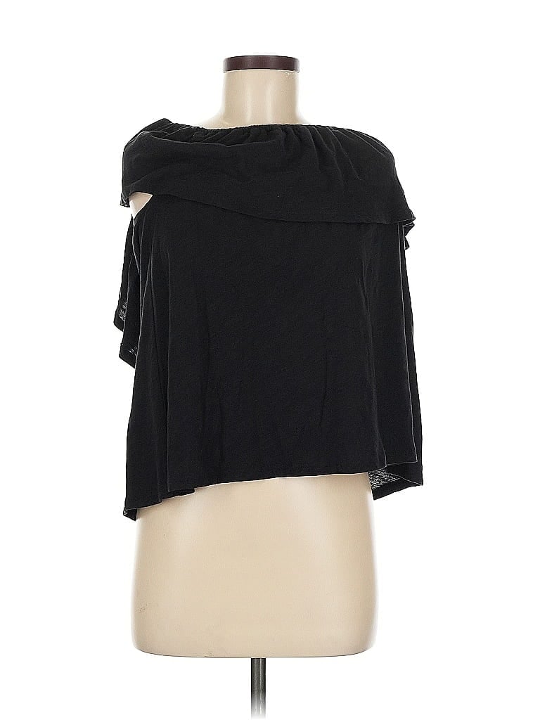 Click to view more detailed imagery on our partner's website Pre-owned Rebecca Minkoff 3/4 Sleeve Top Black One Shoulder Neckline Tops