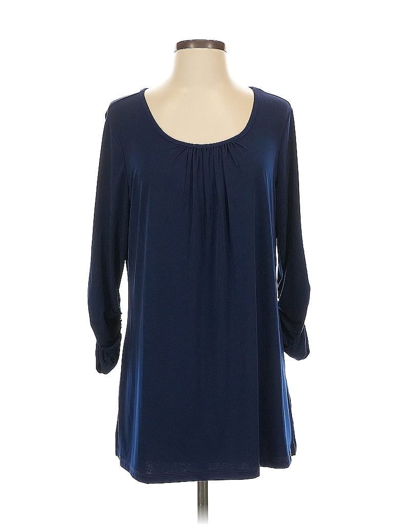 Susan Graver Blue 3/4 Sleeve Blouse Size S - photo 1