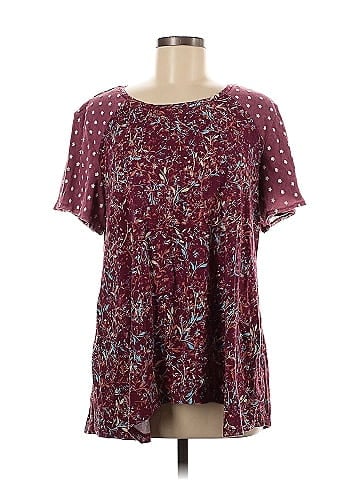 LOGO by Lori Goldstein Short Sleeve Blouse (view 1)