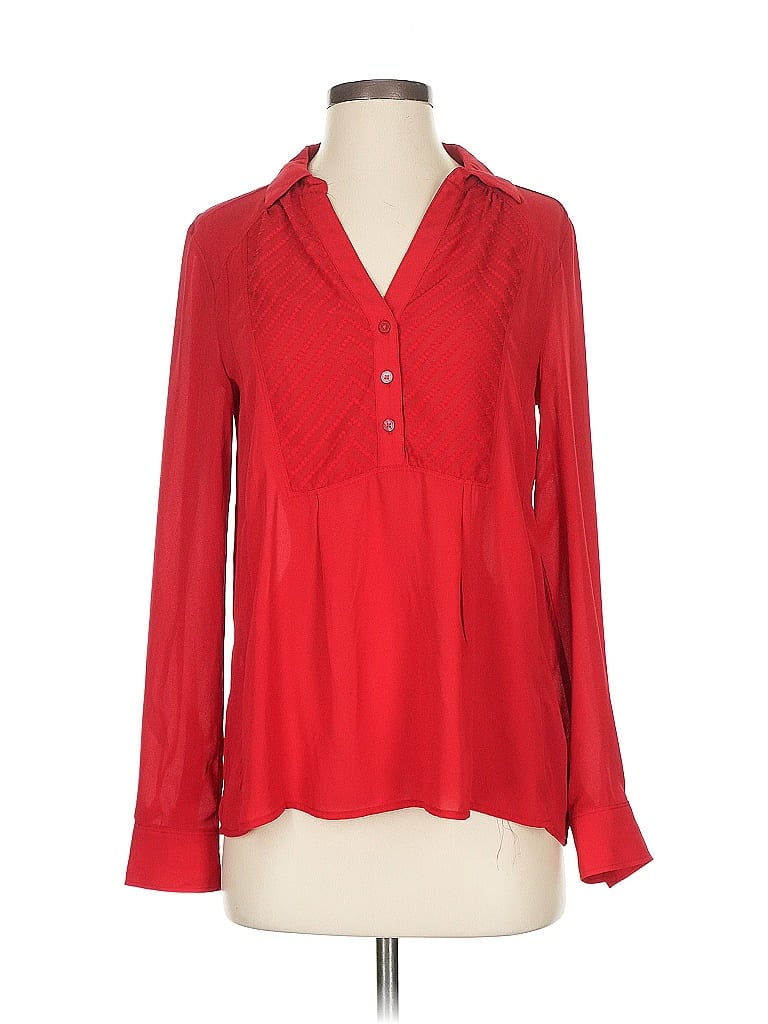 Pre-owned Maeve Long Sleeve Blouse In Red