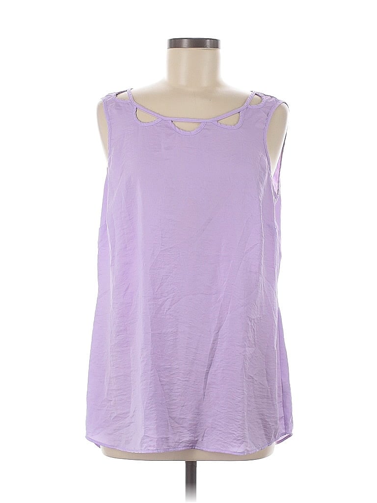Pre-owned Cabi Sleeveless Top Purple Keyhole Neckline Tops