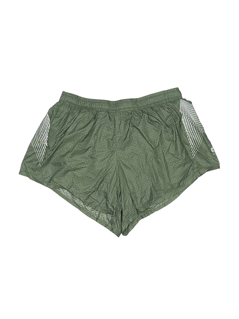 Oiselle 100% Nylon Metallic Green Athletic Shorts Size 2 - photo 1