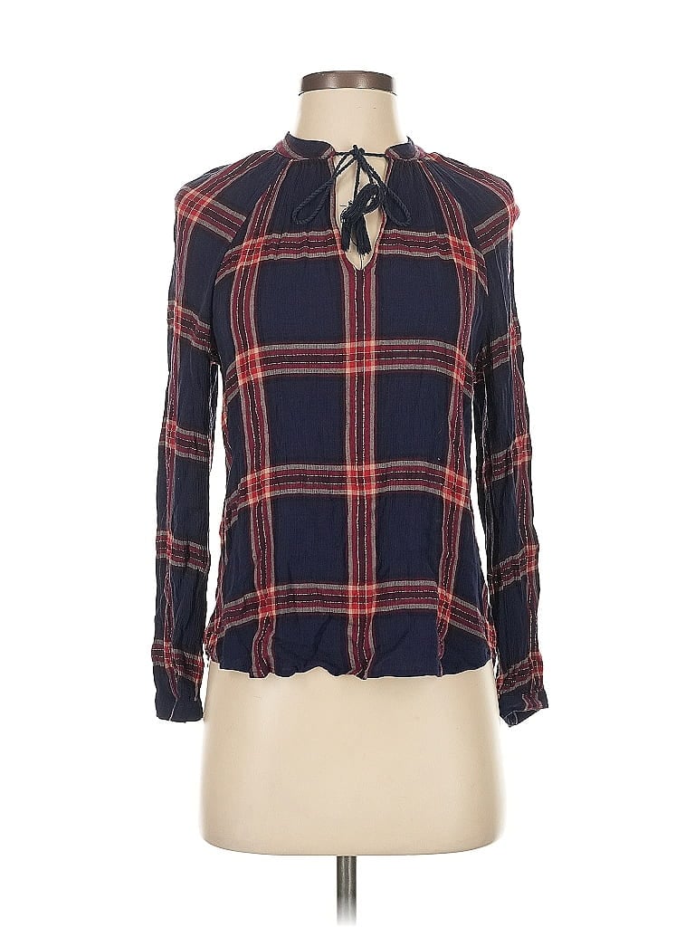 Pre-owned Lucky Brand Long Sleeve Blouse In Blue