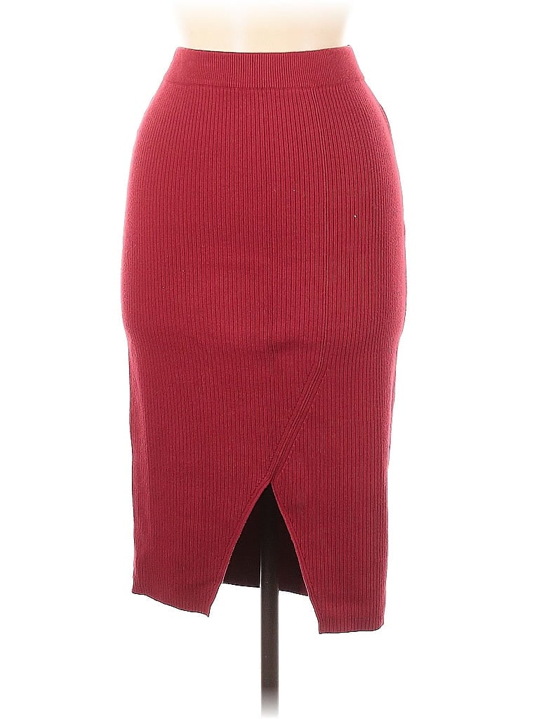 Pre-owned Moussy Casual Skirt In Burgundy