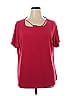 Susan Graver Burgundy Short Sleeve Blouse Size 1X - photo 1