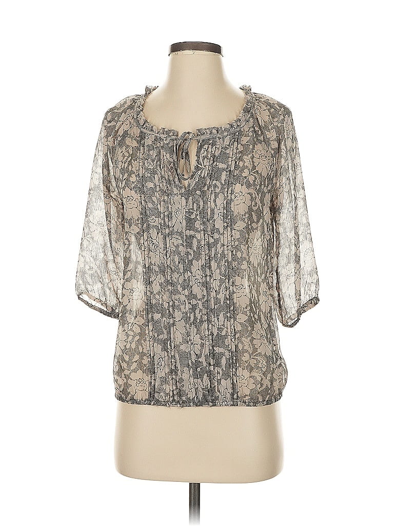 Pre-owned Express 3/4 Sleeve T-shirt In Silver