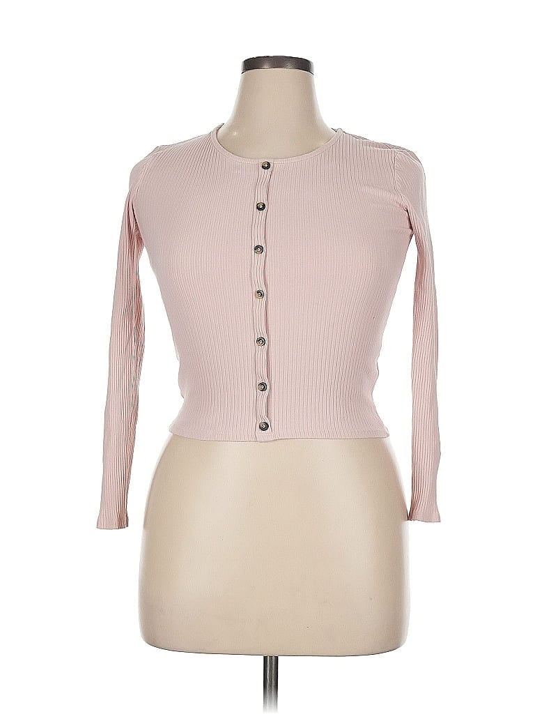 Pre-owned H&m 3/4 Sleeve T-shirt In Pink