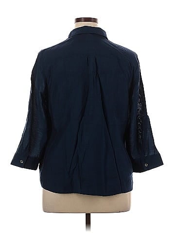 Roz & Ali 3/4 Sleeve Button-Down Shirt (view 2)