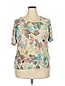 JM Collection Tan Short Sleeve Blouse Size 2X - photo 1