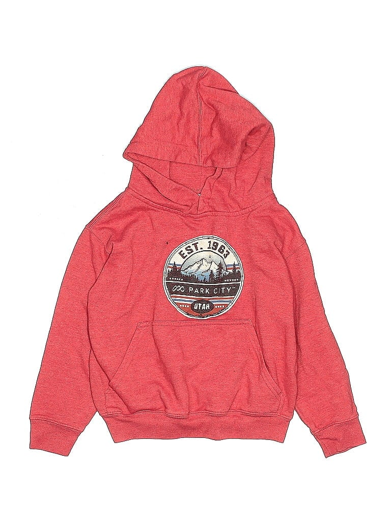 Pre-owned Lat Kids' Pullover Hoodie In Red