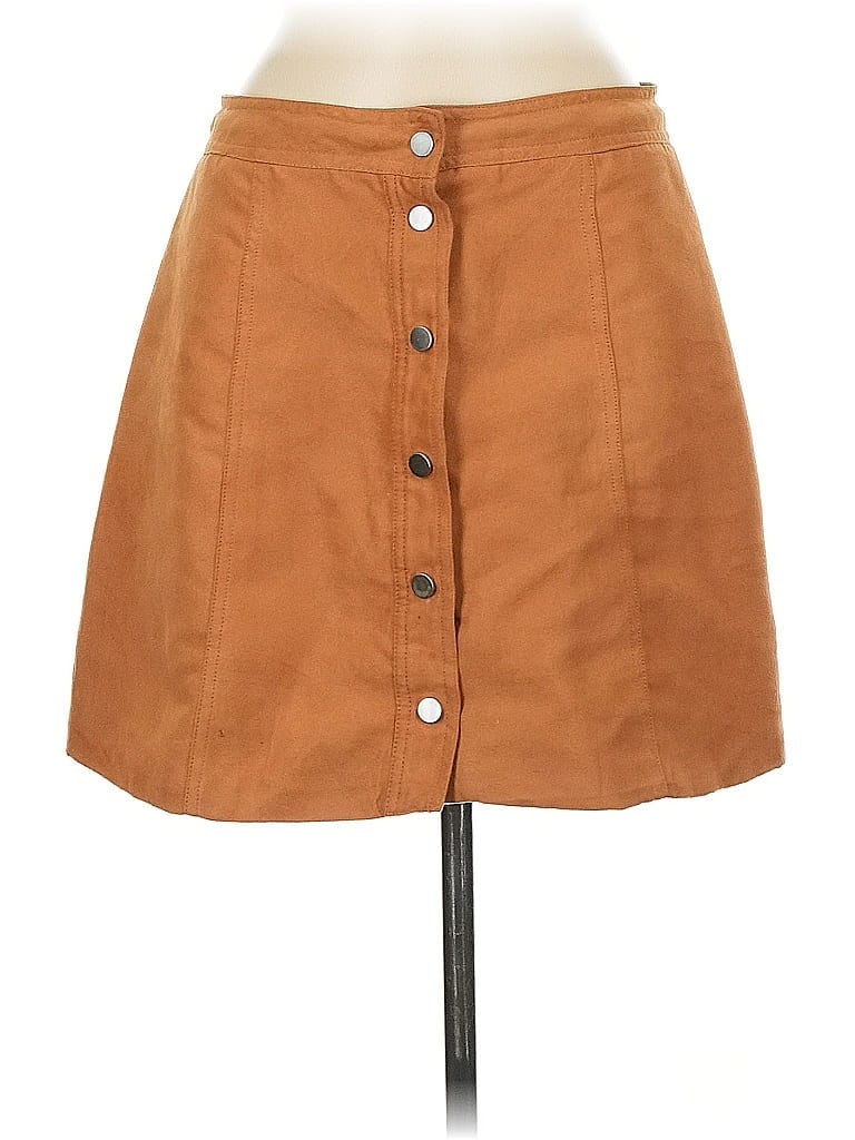 Divided by H&M 100% Polyester Solid Brown Casual Skirt Size 8 - photo 1