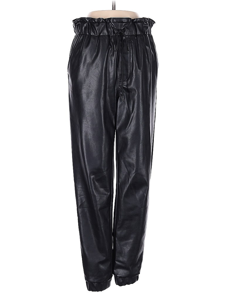 Pre-owned Abercrombie & Fitch Faux Leather Pants In Black