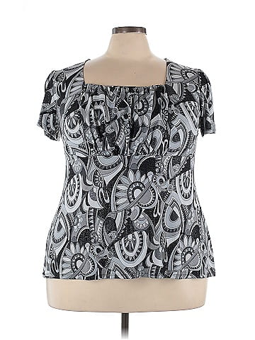 INC International Concepts Short Sleeve Blouse (view 1)