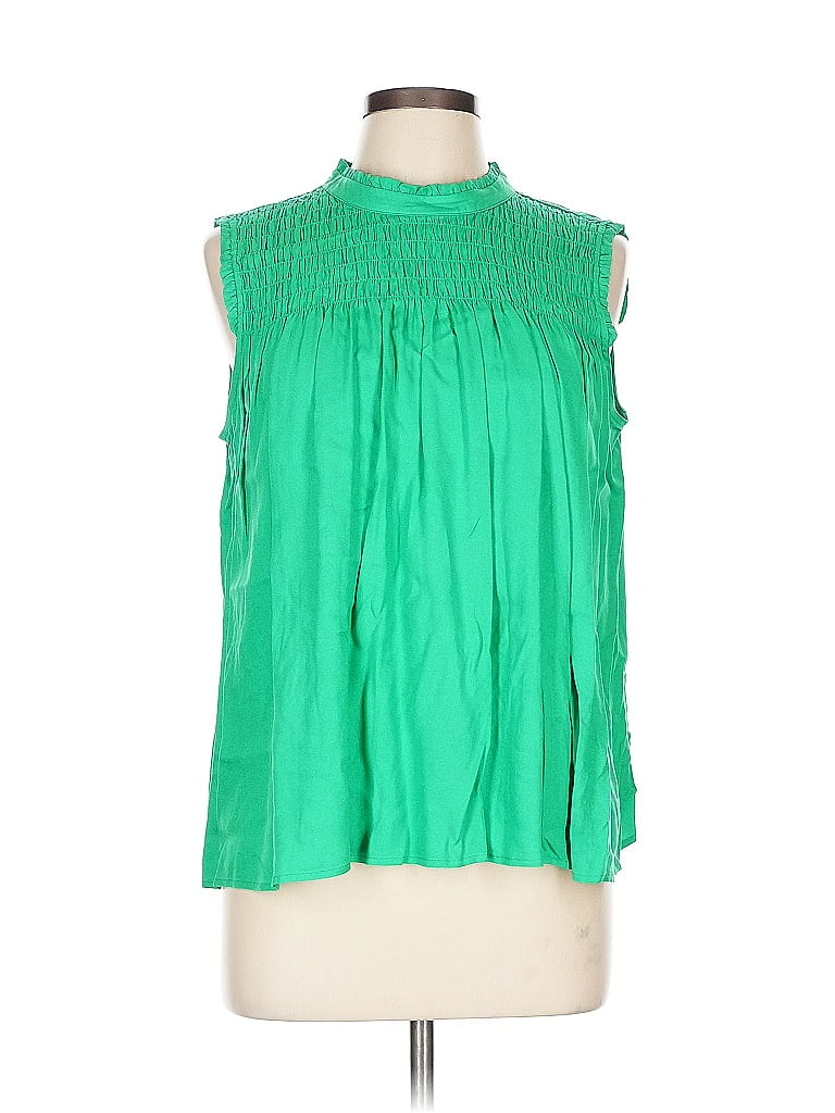 Crown & Ivy 100% Rayon Green Sleeveless T-Shirt Size L - photo 1