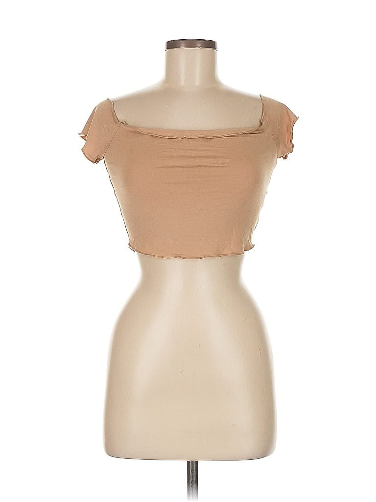Pre-owned Privacy Please Tube Top Tan Strapless Neckline Tops In Brown