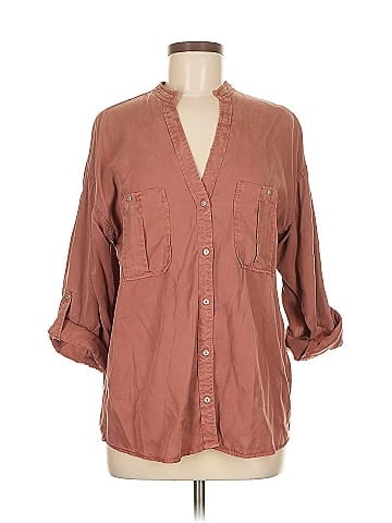 Zara 3/4 Sleeve Button-Down Shirt (view 1)