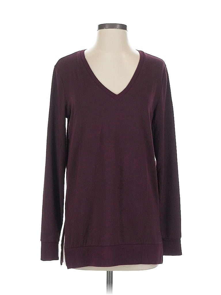 Pre-owned Lucky Brand Pullover Sweater In Burgundy