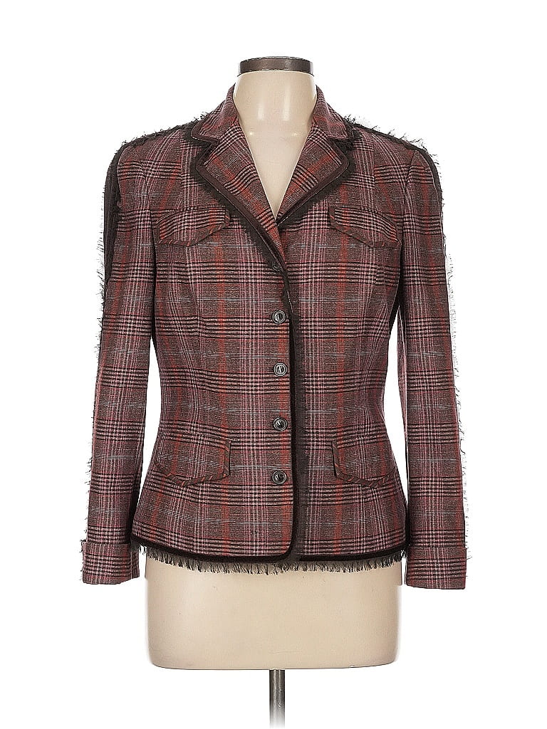 Worth Tweed Burgundy Blazer Size 10 - photo 1