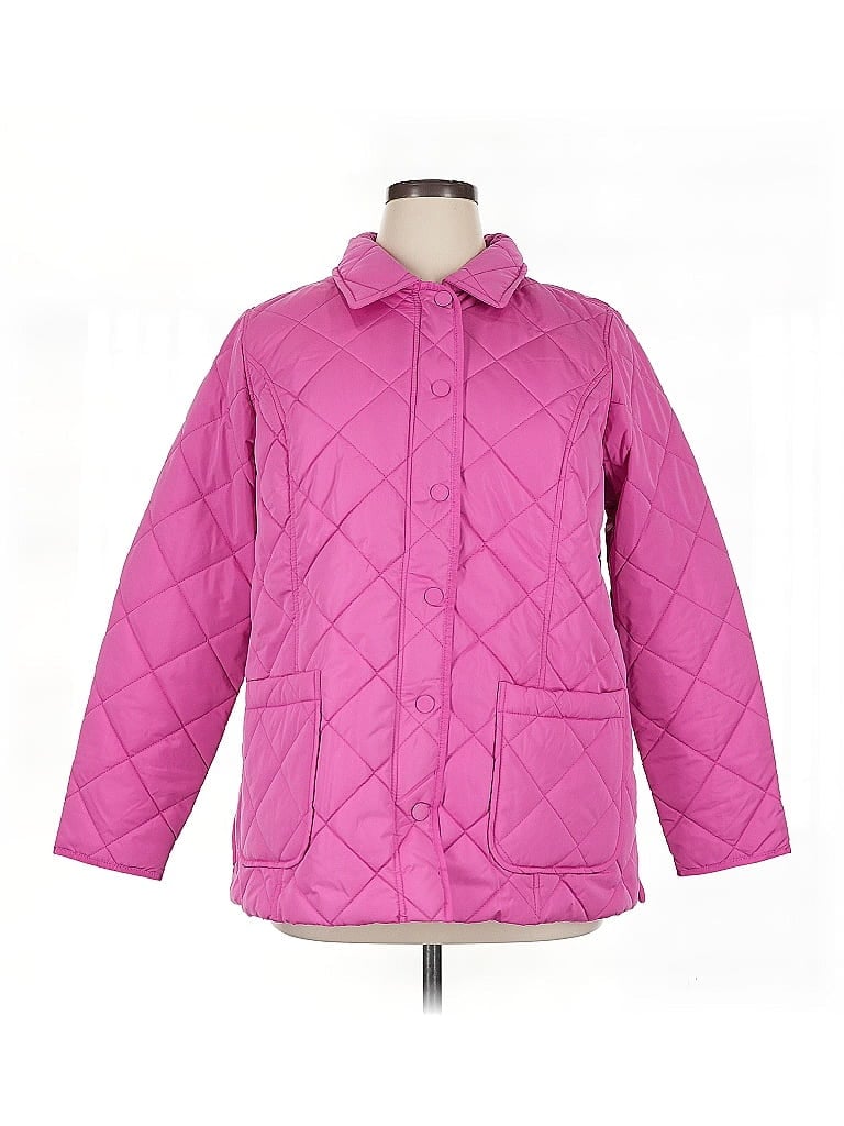 Isaac Mizrahi LIVE! 100% Polyester Argyle Pink Coat Size XL - photo 1