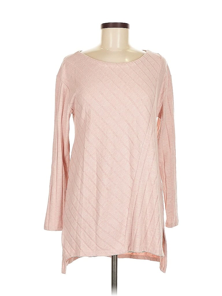 Pre-owned Maeve By Anthropologie Long Sleeve Top Pink Boatneck Tops