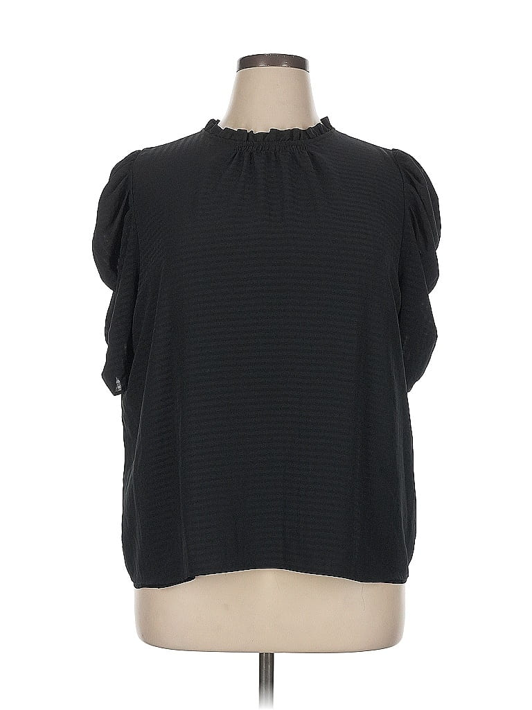 Blouse Ann Taylor Rose Vif Sans Manches - Col Plissé Accordéon - Taille XL