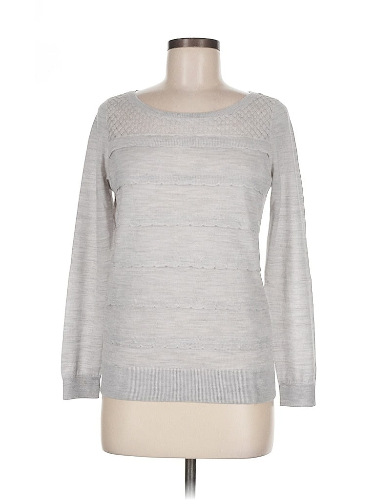 Pre-owned Ann Taylor Loft Long Sleeve T-shirt In Gray