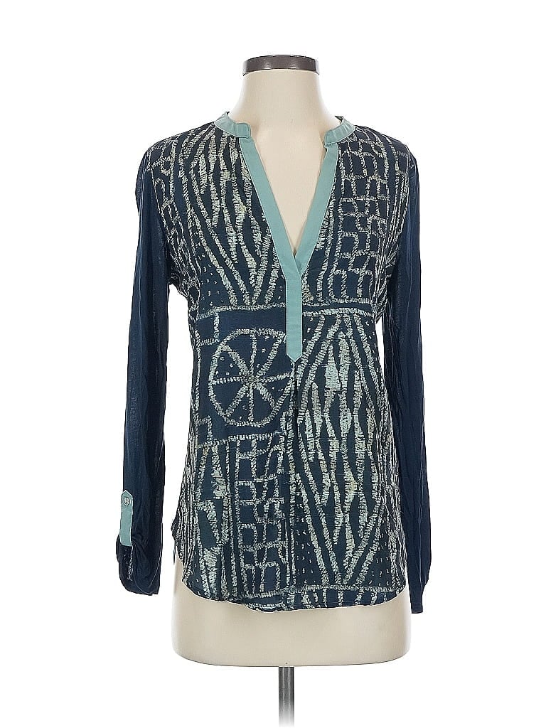 Tiny 100% Polyester Teal Long Sleeve Blouse Size S - photo 1