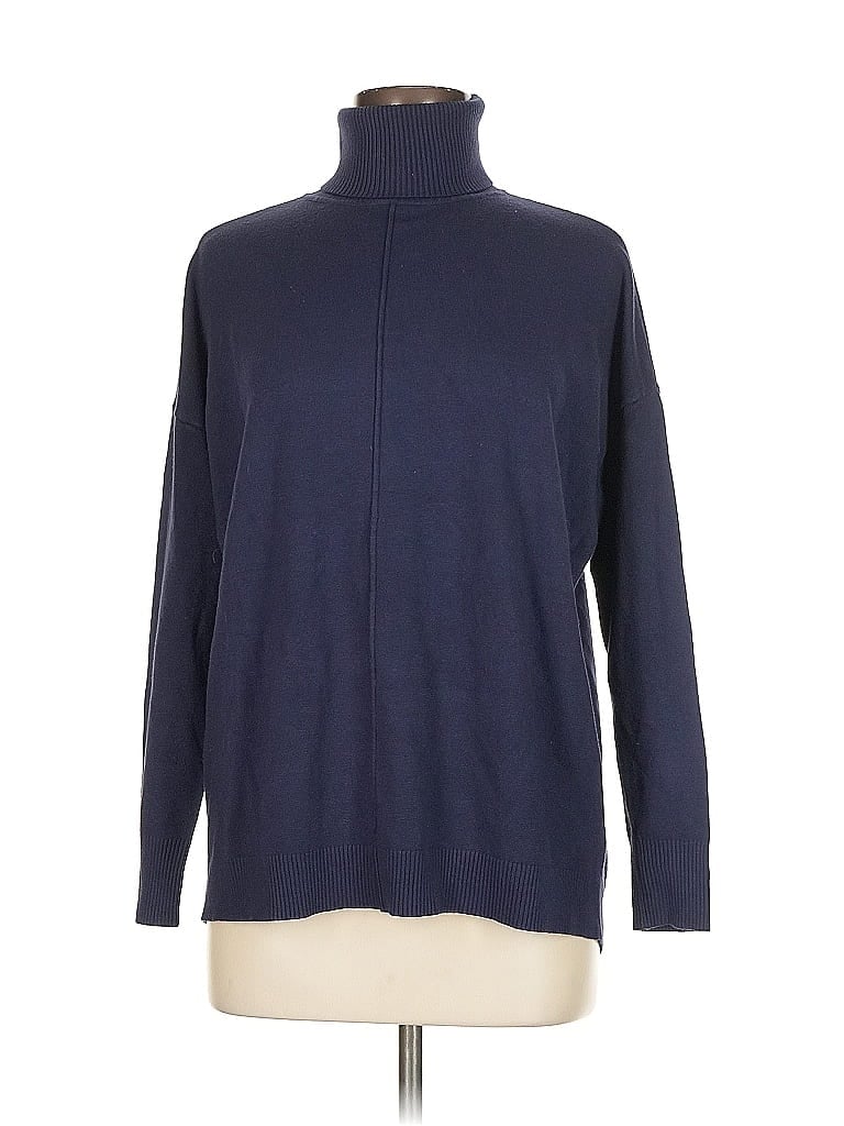 Click to view more detailed imagery on our partner's website Pre-owned Zenana Turtleneck Sweater In Blue