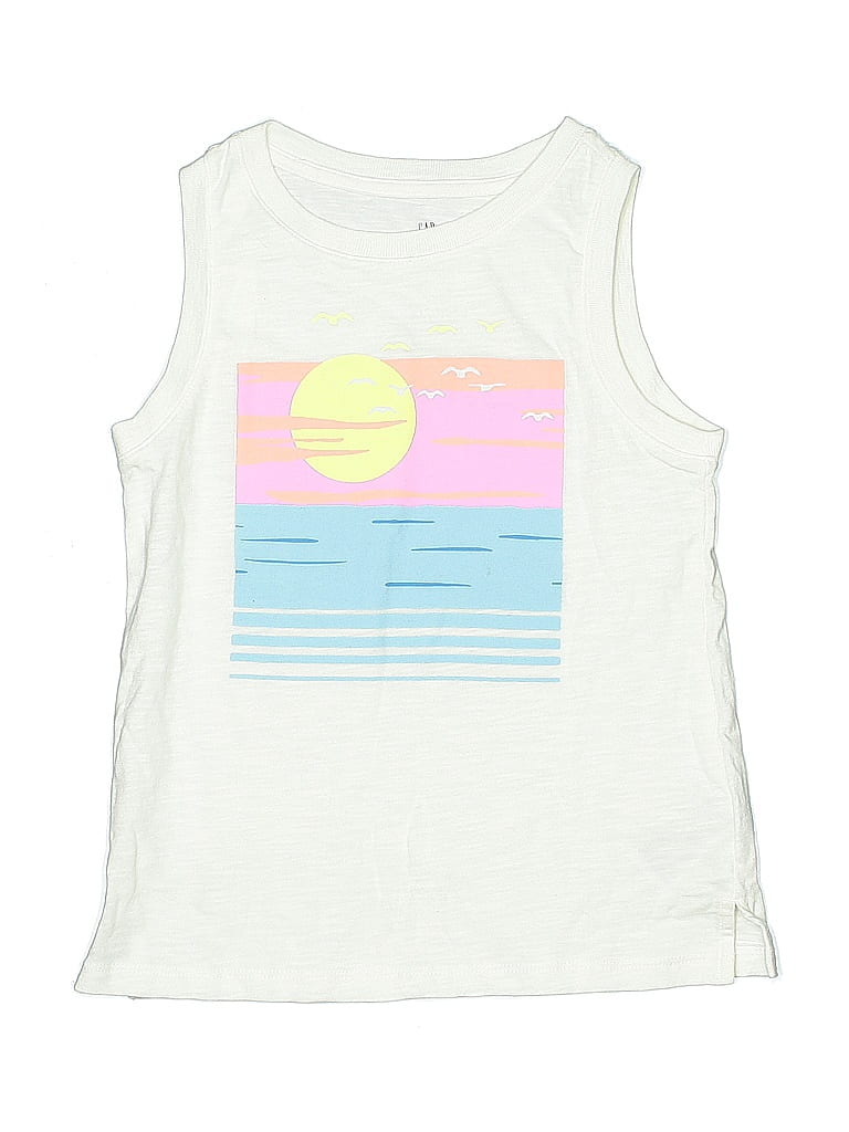 Gap Kids 100% Cotton White Ivory Sleeveless T-Shirt Size M (kids) - photo 1