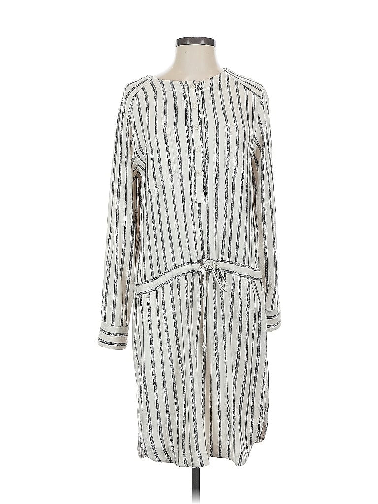 Lou & Grey for LOFT 100% Rayon Stripes Gray Casual Dress Size S - photo 1