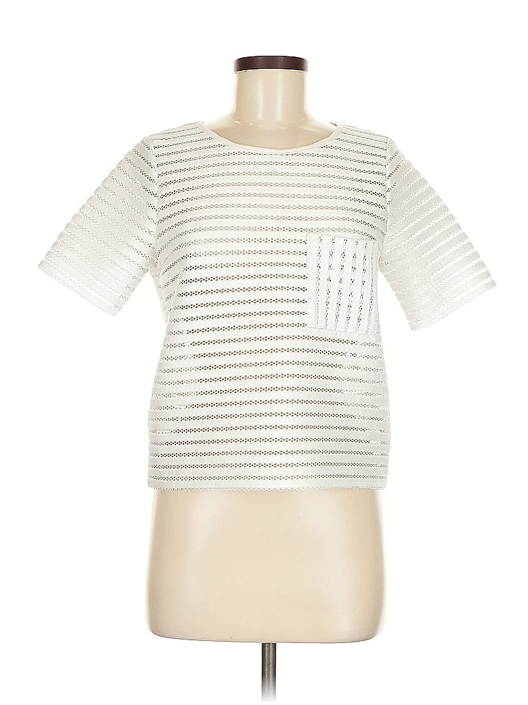 Pre-owned Romeo & Juliet Couture Short Sleeve Top Silver Square Neckline Tops