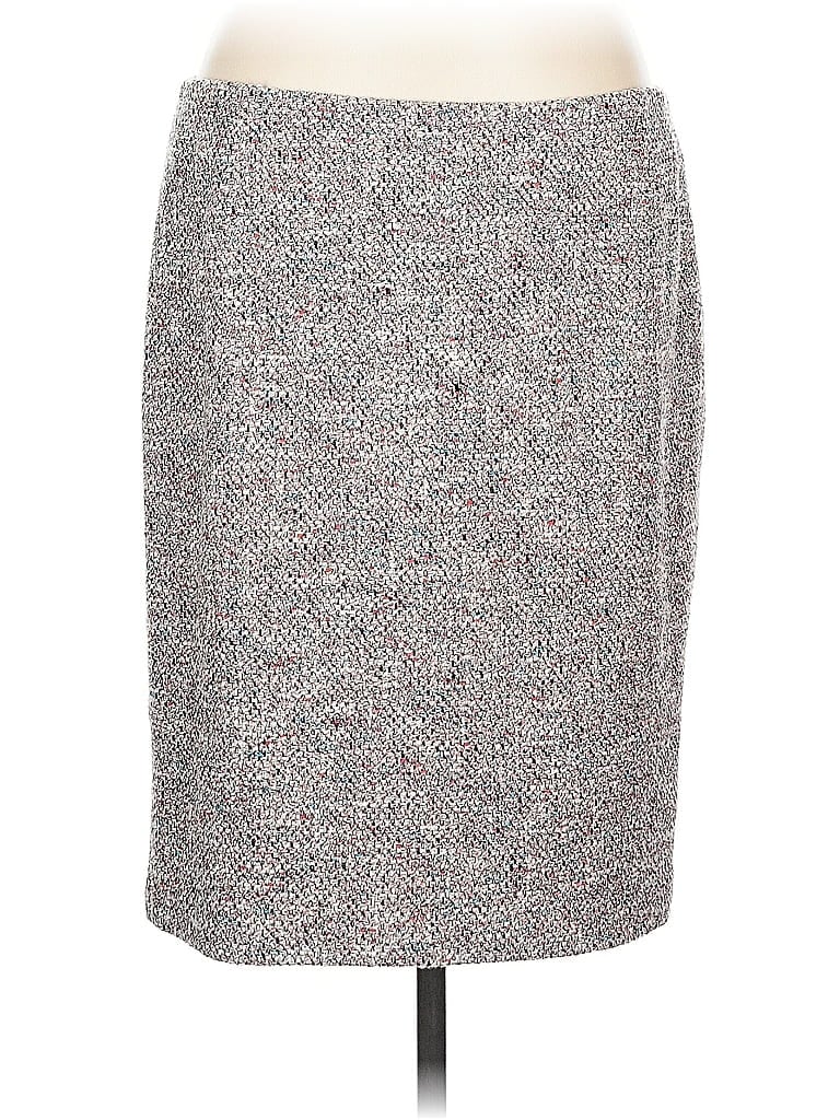Akris Punto Tweed Gray Tan Casual Skirt Size 12 - photo 1