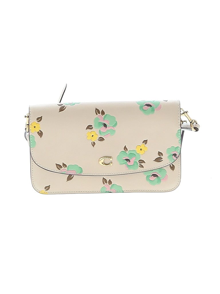 Coach 100% Leather Floral Ivory Tan Leather Crossbody Bag One size - photo 1