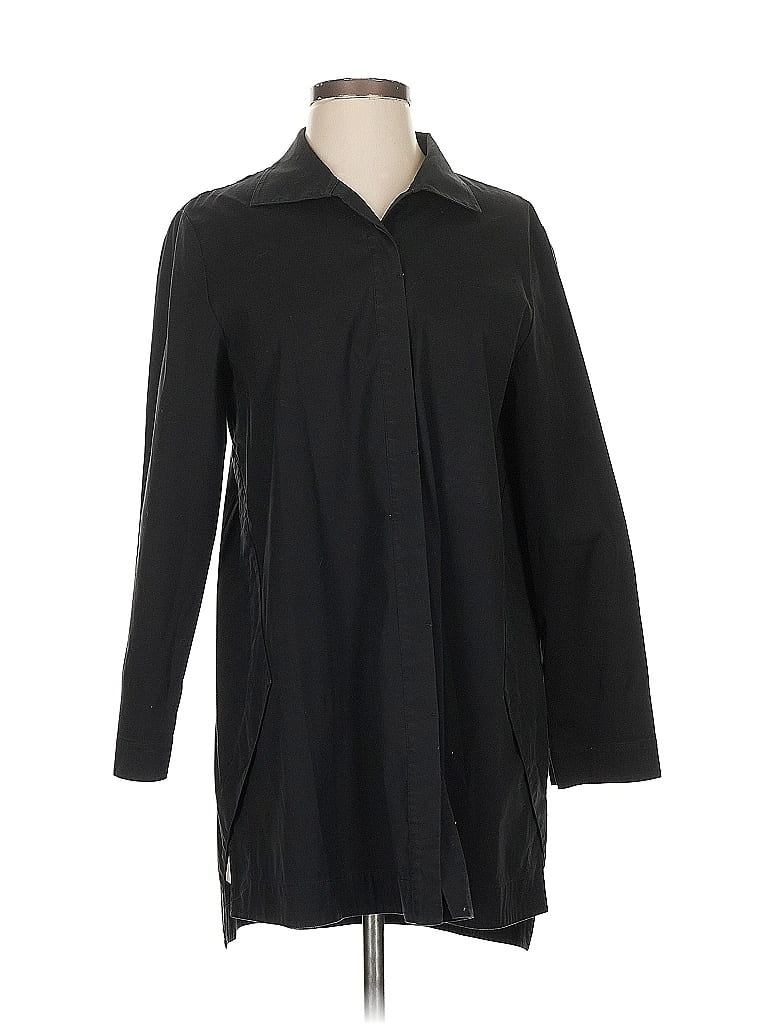 Pre-owned Lafayette 148 Long Sleeve Button Down Shirt In Black