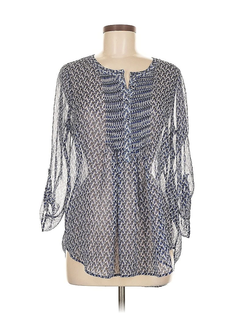 Pre-owned Daniel Rainn 3/4 Sleeve Blouse In Blue