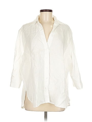 Zara 3/4 Sleeve Button-Down Shirt (view 1)