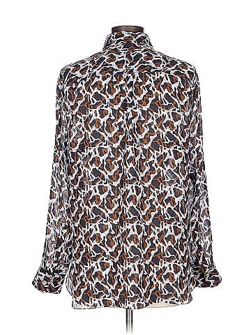 Theory Long Sleeve Silk Top (view 2)